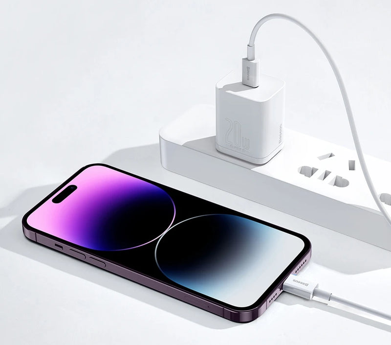 Cabo USB C Baseus Superior Series para Lightning 20 W PD para iPhone 14, 13, 12 Pro Max, cabo de carregamento rápido