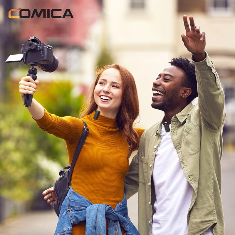 Microfone de lapela sem fio Comica Vimo C C3 C2 C1 2.4G para câmera de smartphone, vlog, streaming de YouTube vs Rode GO II