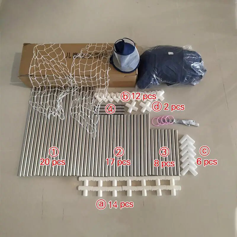 Cercado infantil IMBABY para uso interno, com barreira de segurança, piscina seca e área de recreação para crianças.