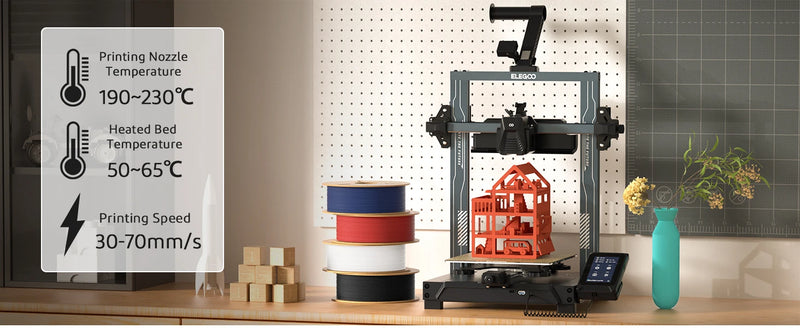 Filamento PLA fosco ELEGOO 1 kg, filamento FDM para impressora 3D de 1,75 mm, precisão dimensional de +/- 0,02 mm, bobina de papelão de 1 kg (2,2 lbs)