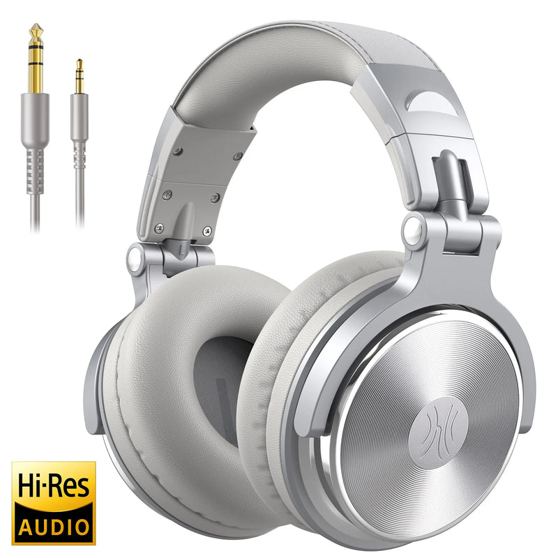 Fones de ouvido com fio Oneodio Pro 10, áudio de alta resolução, fone de ouvido com fio, estéreo, profissional para DJ, com microfone, sobre a orelha, fone de ouvido de estúdio