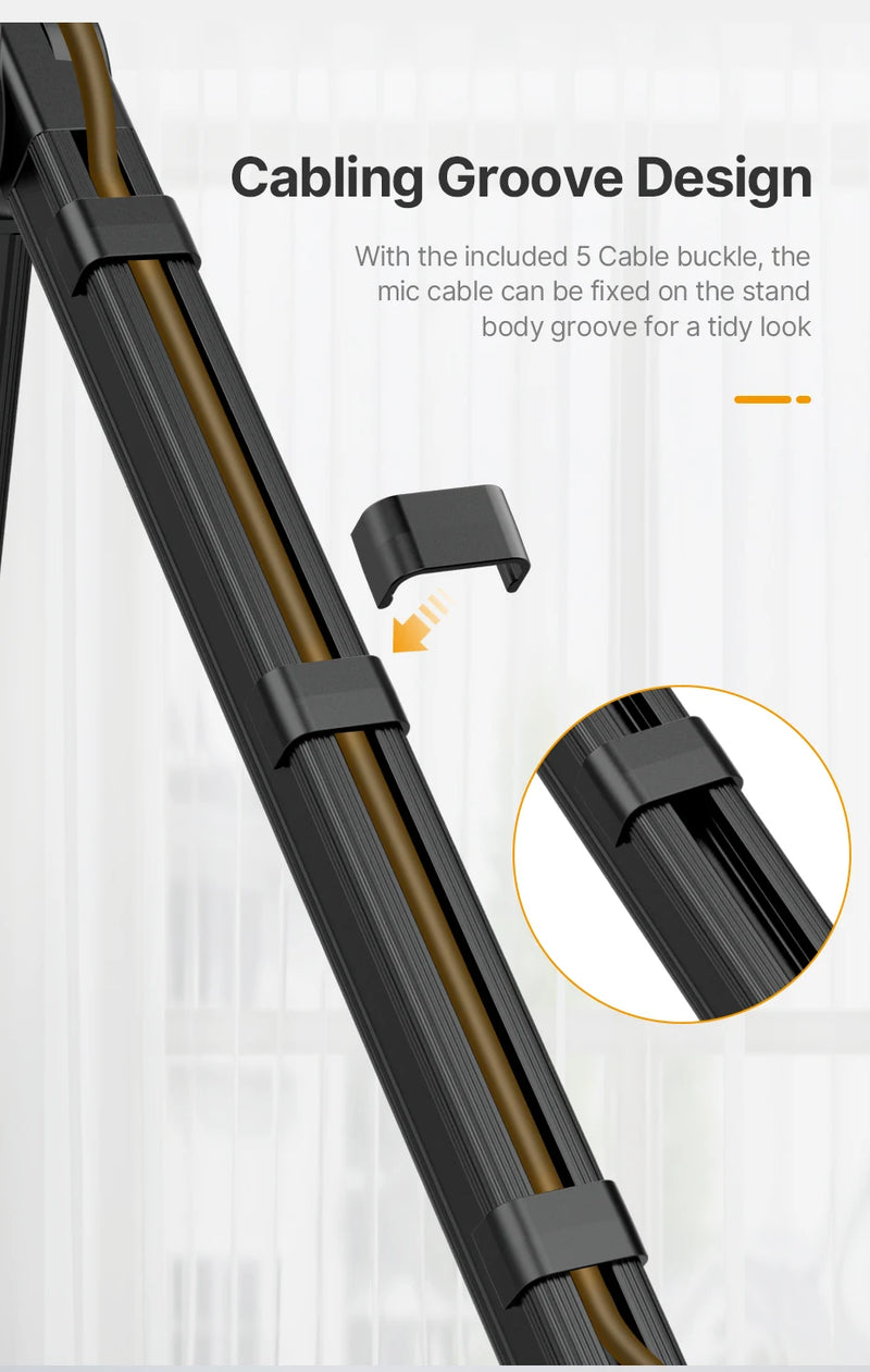 Suporte de braço de microfone VIJIM LS24 para câmera DSLR, suporte de mesa com suspensão ajustável e suporte de 1/4'' e 3/8'' para gravação