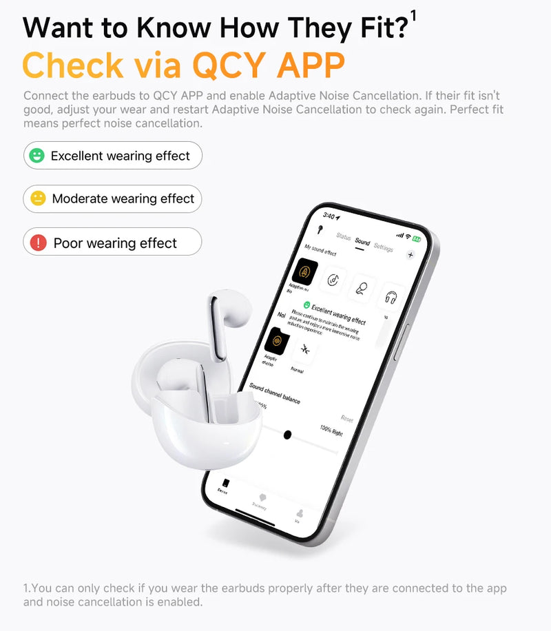Fones de ouvido sem fio QCY HT10 AilyBuds Pro+ com cancelamento de ruído ativo (ANC), áudio de alta resolução com LDAC, Bluetooth 5.3, 6 microfones, IA para chamadas em HD e conexão multiponto.