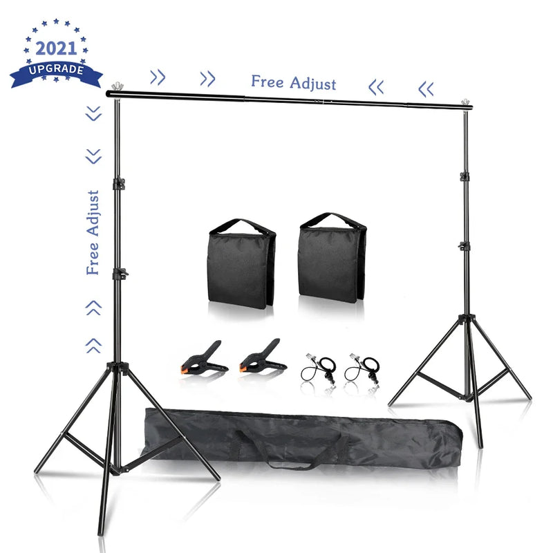 SH Fotografia Fundo Suporte de Fundo Kit de Suporte de Tela de Quadro com Estojo de Transporte para Estúdio de Fotografia e Vídeo de Musselina