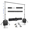 Suporte de fundo para estúdio de fotografia e vídeo, sistema de suporte de fundo telescópico ajustável com bolsa de transporte, 2,6 x 3 m/8,5 x 10 pés