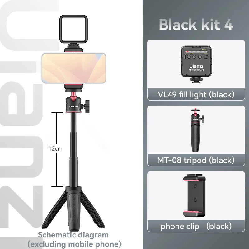 Ulanzi MT-08 Mini Tripé Branco Dobrável Monopé Tripé 1/4'' Universal para DSLR Android iPhone Smartphone
