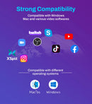 Webcam 4K com tripé EMEET USB para computador, com foco automático e microfones para streaming, compatível com Zoom/Teams/OBS/PC/Mac/Laptop.