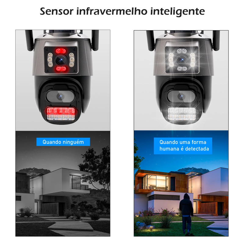 Câmera de segurança Icsee IP sem fio Wi-Fi HD 6MP 4K, ultra HD à prova d'água e prova de poeira