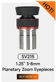 Ocular Svbony SV135 com zoom de 1,25" de 7 mm a 21 mm, design óptico totalmente multirrevestido, para usuários de óculos