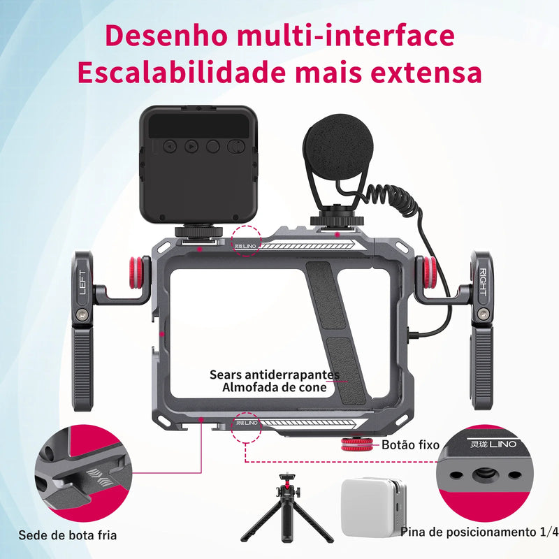 Capa protetora universal para smartphone Ulanzi Lino com alça lateral para iPhone 16, 15, 14, 13, 12 Pro Max, Samsung, Xiaomi e OPPO