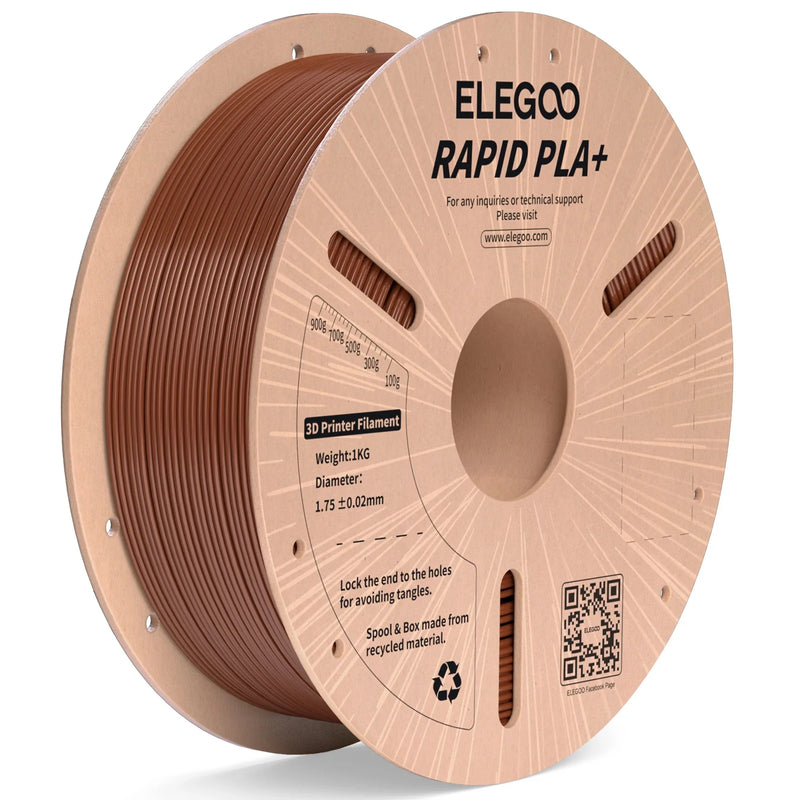 Filamento ELEGOO RAPID PLA+ de 1,75 mm, filamento para impressora 3D, suporta velocidade de impressão de 30-600 mm/s, compatível com a maioria das impressoras 3D FDM