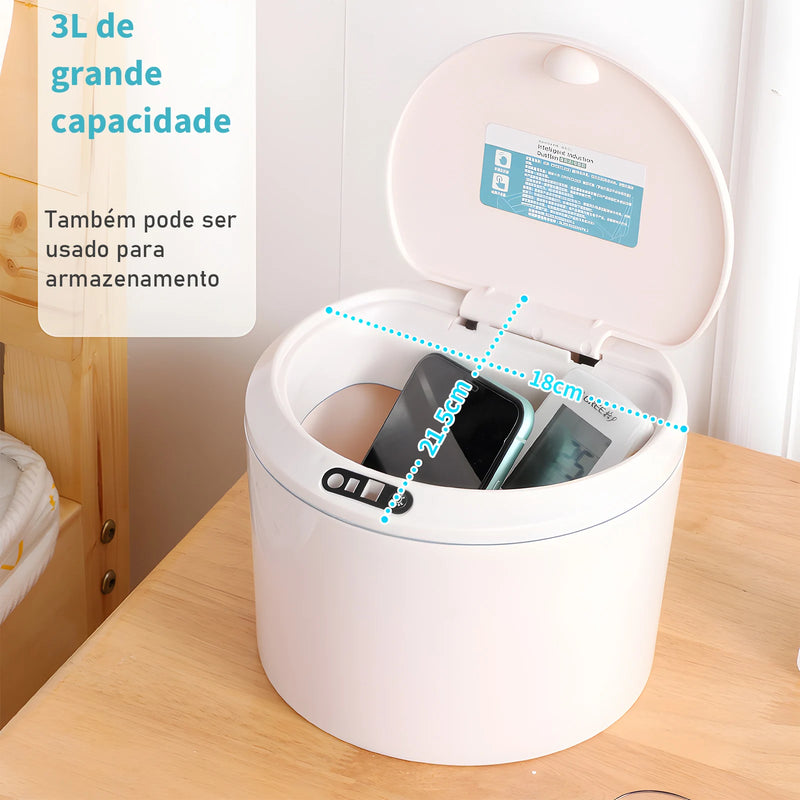 lixeira com sensor automático e inteligente de 3 litros