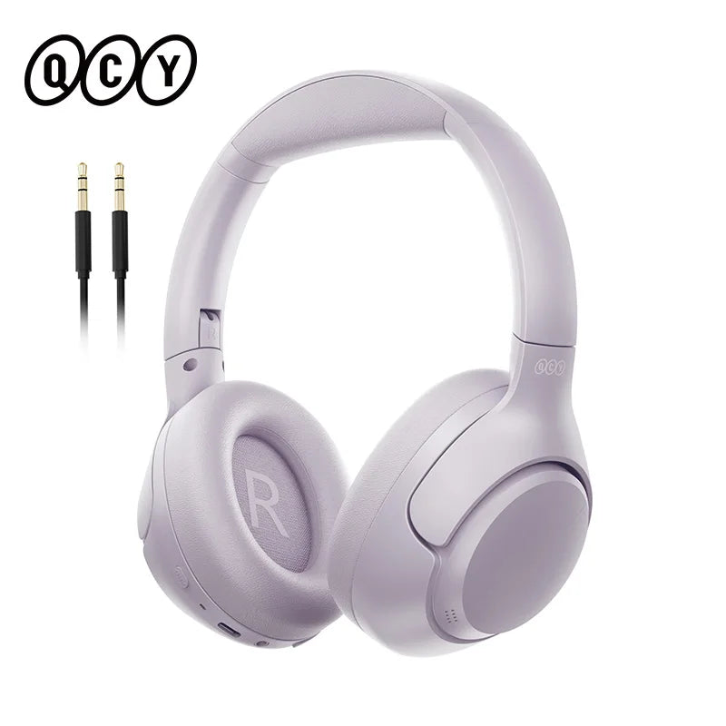 Fones de ouvido sem fio QCY H3 ANC Bluetooth 5.4 com áudio de alta resolução e cancelamento de ruído ativo híbrido de 43 dB 60H