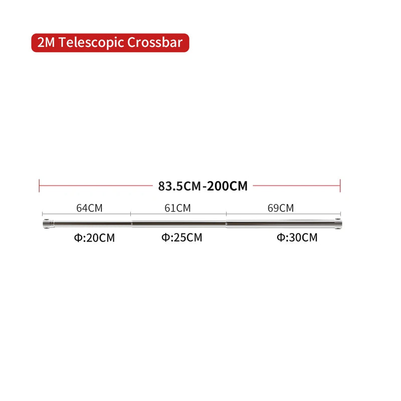 2,8x2/3M Barra transversal telescópica universal Suporte para fundo fotográfico Sistema ajustável Suporte para estúdio fotográfico Boom Super Racks