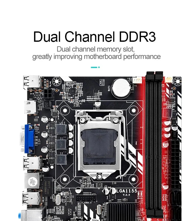 Placa-mãe SZMZ H61 LGA 1155 H61M H61 LGA1155 DDR3 PC Motherboards 1155 mainboard H61