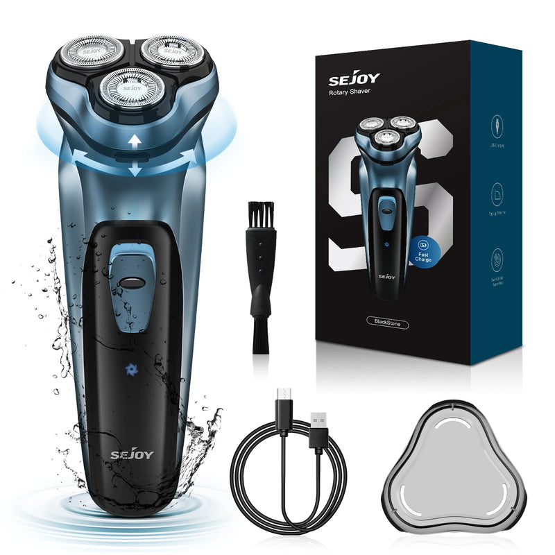 Sejoy Barbeador Elétrico para Homens Barbeadores Elétricos Recarregáveis Rotativos Barbeador Portátil de Viagem Ideia Presente Aparador de Barba