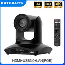 KATOVJJTS 4K 20X Conference Camera PTZ Camera USB3.0 HDMI LAN POE For Church Live Streaming AI Framing Outdoor Video Camera