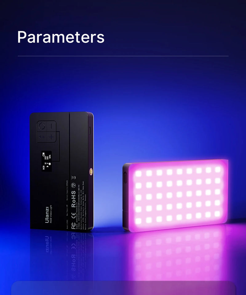 Painel de luz LED RGB Ulanzi LT002, luz de preenchimento de bolso de 7 polegadas, regulável, 2500-9000K, 4000mAh, fotografia para transmissão ao vivo