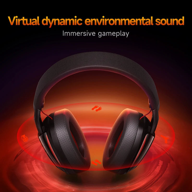 Fone de ouvido sem fio para jogos Picun G1 2,4 GHz, som surround 3D, áudio espacial, microfone ENC HD, fones de ouvido leves para jogadores, PS5, PC e telefone