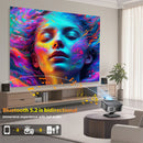 Projetor XIWBSY 4K, 40000 lúmens, Android, Luz do Dia, Foco Automático, 2000 ANSI, WiFi 6, BT 5.3, Vídeo, Home Cinema, Projetor LED para Ambientes Externos