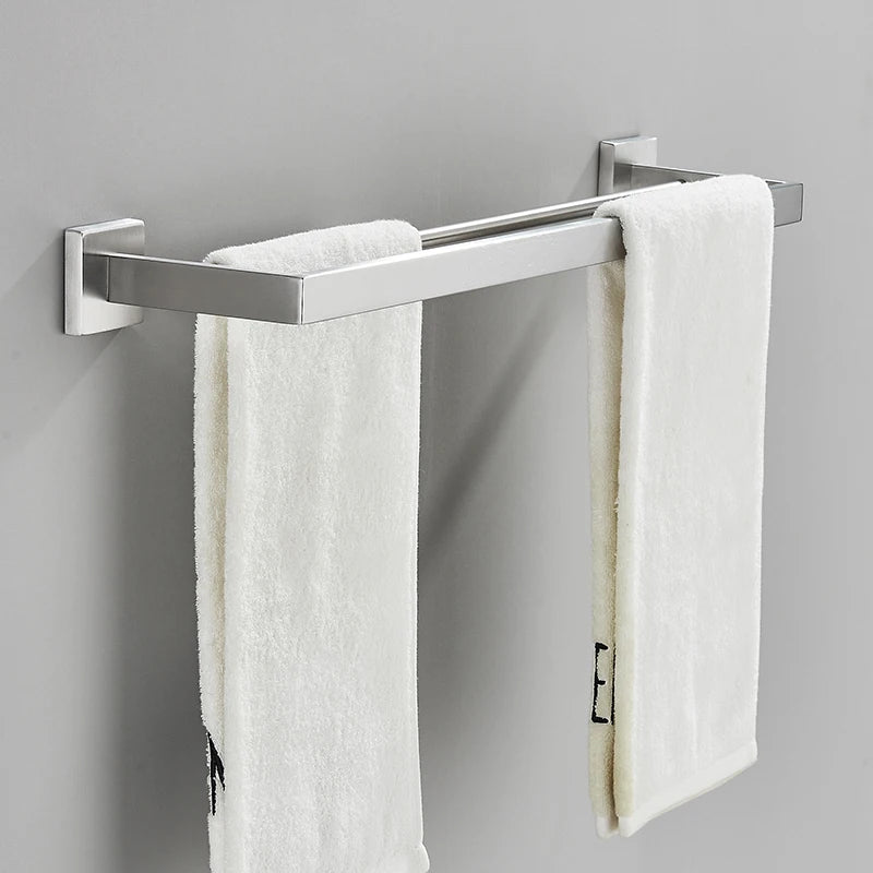 Acessórios para banheiro Toalheiro Aço inoxidável Toalheiro Acessórios para banheiro Prateleira de armazenamento Toalheiro duplo Dourado/Preto/Cromado