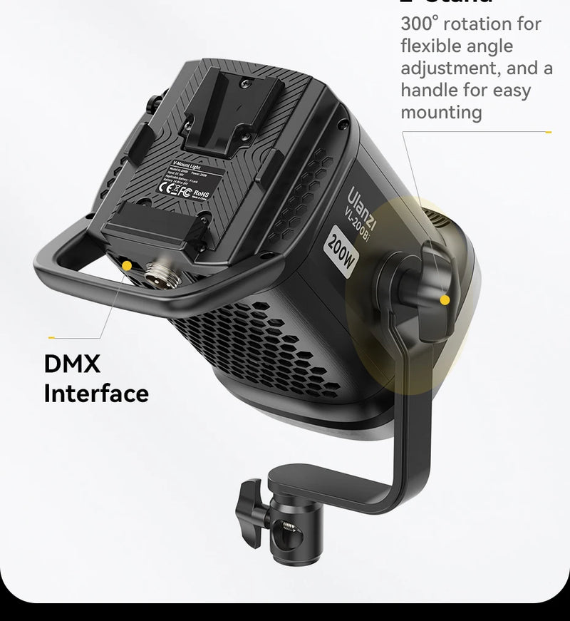 Ulanzi VL-120Bi VL-120C 120W V-Mount COB Luz sem fio Controle por aplicativo 2700K-6500K Luz de vídeo para fotografia de vídeo de esquete