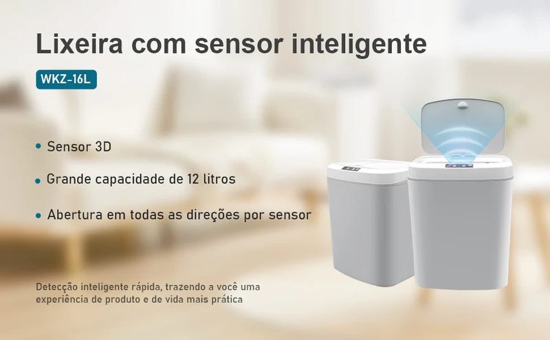 Lixeira de reciclagem automática com sensor/Lixeira de reciclagem automática com sensor, Lixeira de reciclagem inteligente, Lixeira de reciclagem automática para banheiro, Coibeu, Brasil