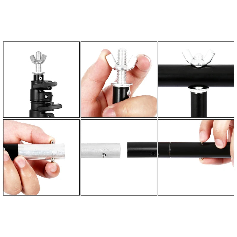 Suporte de fundo fotográfico em formato de T, sistema de suporte ajustável para estúdio fotográfico, tela verde, acessórios para cenário Chromakey
