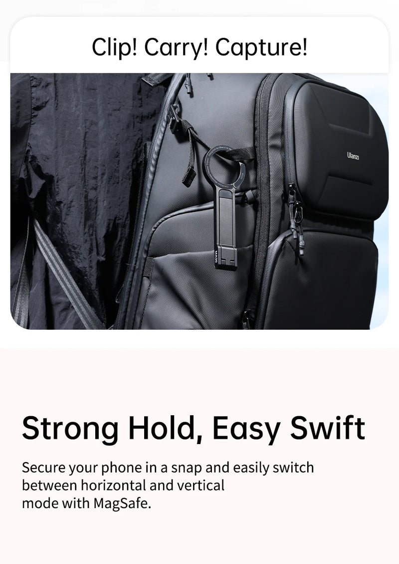 Ulanzi MA30 Magsafe Phone Tripod Dual-sided Magnetic Phone Holder Phone Stand for Iphone 16 15 Outdoor Travel Vlog LiveStreaming