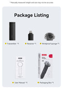 Microfone de lapela sem fio Ulanzi WM-10 1 para 1 USB C para Android e iPhone com esponja à prova de vento para gravação de transmissão ao vivo