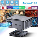 Projetor XIWBSY 4K, 40000 lúmens, Android, Luz do Dia, Foco Automático, 2000 ANSI, WiFi 6, BT 5.3, Vídeo, Home Cinema, Projetor LED para Ambientes Externos