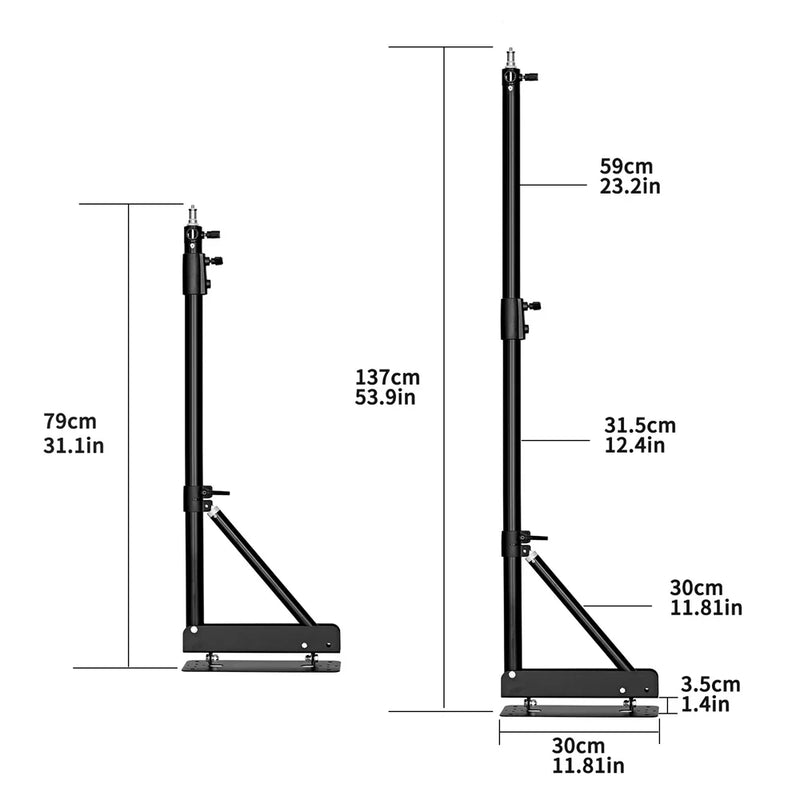 Suporte de braço de projeção de parede pesada de 170 cm e 135 cm para estúdio fotográfico, softbox, luzes estroboscópicas de vídeo