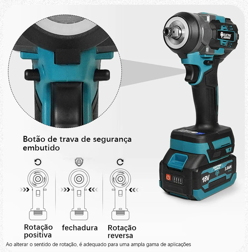 Conjunto de chaves elétricas sem escova EGOD de 1/2'' de alta potência, 500 N.M, para remoção de pneus soltos, ferramentas elétricas para reparo de pneus de carro, para bateria Makita de 18 V