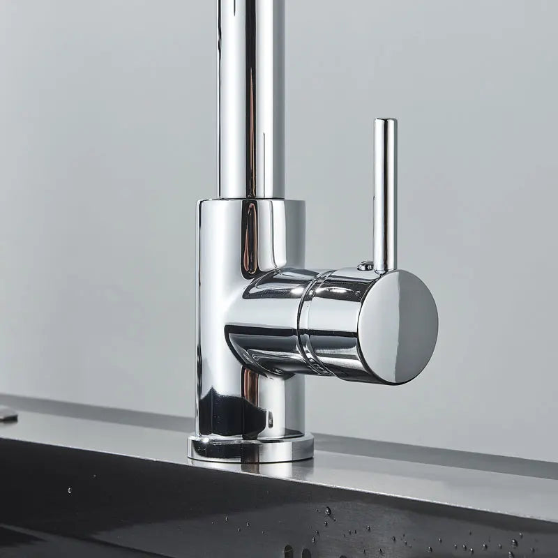 Torneira de cozinha FMHJFISD, torneira de cozinha dourada escovada, torneira de água retrátil, misturadora de alça única, rotação de 360 graus, torneira de chuveiro de cozinha