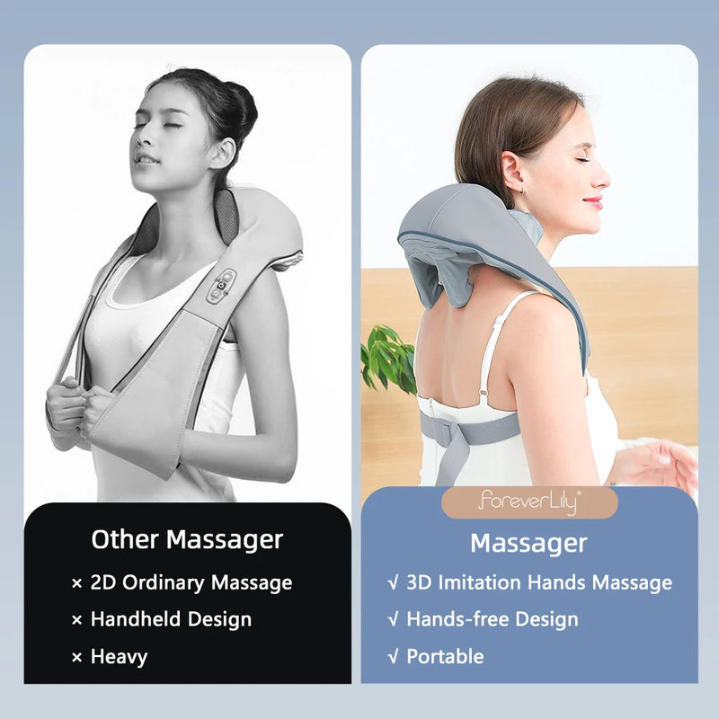 Massageador Elétrico Pescoço, Costas, Ombros e Trapézio Foreverlily