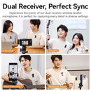 Microfone de lapela sem fio Ulanzi A100 para câmera iPhone 16 15 Pro Max Android DJI Action Pocket 3 com gravação dupla ao vivo
