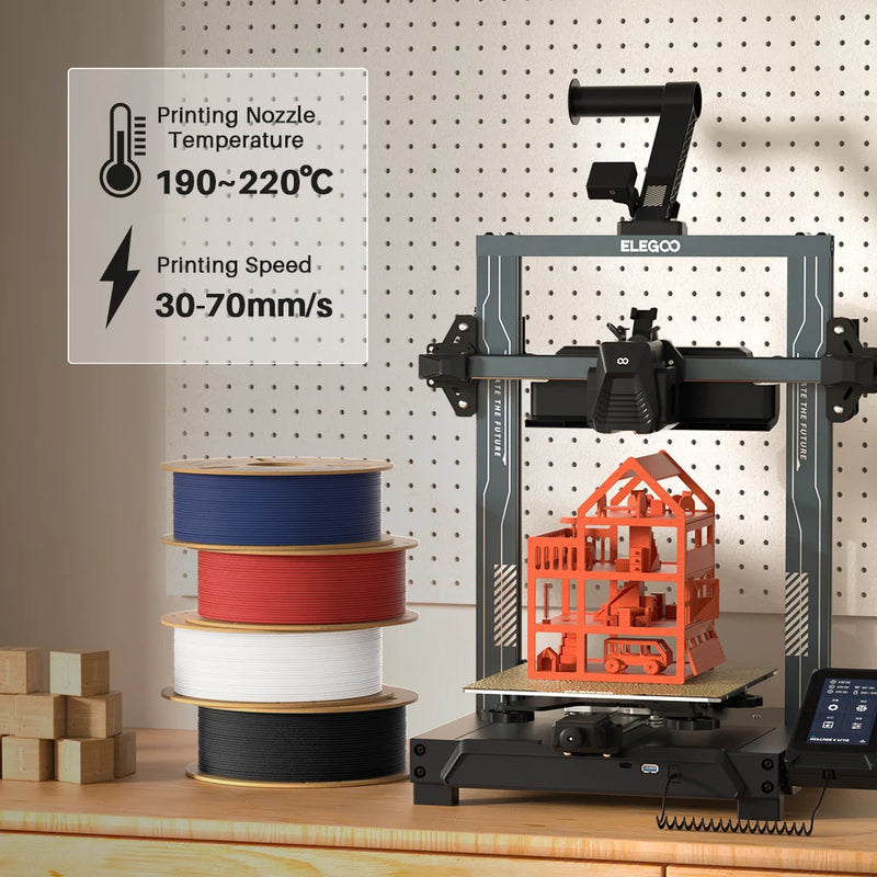 Filamento PLA fosco ELEGOO 1 kg, filamento FDM para impressora 3D de 1,75 mm, precisão dimensional de +/- 0,02 mm, bobina de papelão de 1 kg (2,2 lbs)