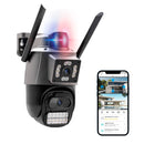 Câmera de segurança Icsee IP sem fio Wi-Fi HD 6MP 4K, ultra HD à prova d'água e prova de poeira