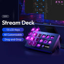 Teclado Ulanzi D200 D200H Stream Deck com 13 teclas macro, controlador Steam para YouTube, escritório, jogos e transmissões ao vivo. Suporte para TF/SD/USB 3.0.