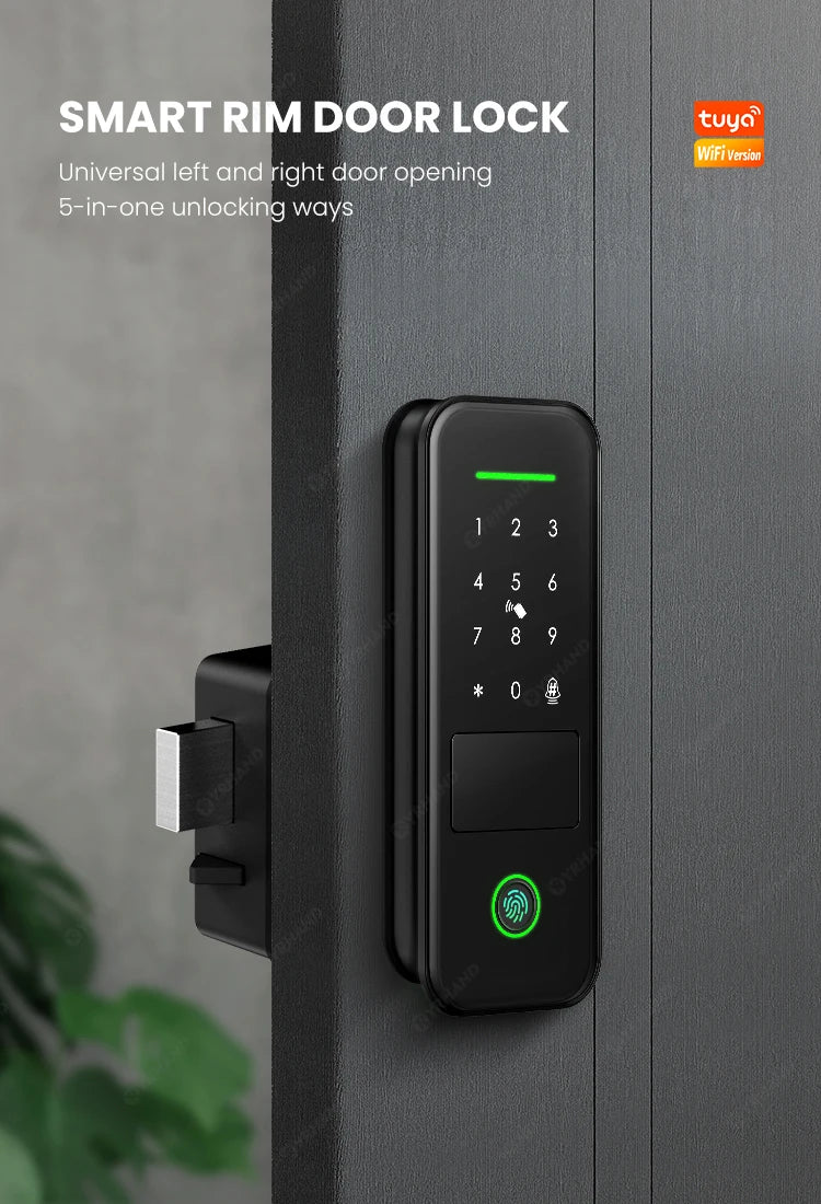 Fechadura eletrônica inteligente à prova d'água com impressão digital e Wi-Fi para porta, fechadura digital do Brasil, fechadura inteligente de aro para casa Tuya