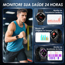 AM18 Smartwatch AURAFIT ENERGY 2 Masculino, 1,43" AMOLED, 150+ Modos Esportivos, Monitor Saúde relógio inteligente, Android/iOS