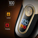 Barbeador elétrico masculino com suporte de carregamento e rede dupla potente ﻿