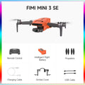 Drone FIMI MINI 3 SE Novo com Vídeo Noturno Super Inteligente em 4K a 30 FPS, Alcance de 9 km, Gimbal de 3 eixos, Design Ultraleve de 249 g e Rastreamento Inteligente Profissional.
