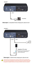Placa de som externa USB TEYUN Q-26 com interface de áudio para guitarra elétrica, ideal para gravação ao vivo em estúdio e canto em PC.