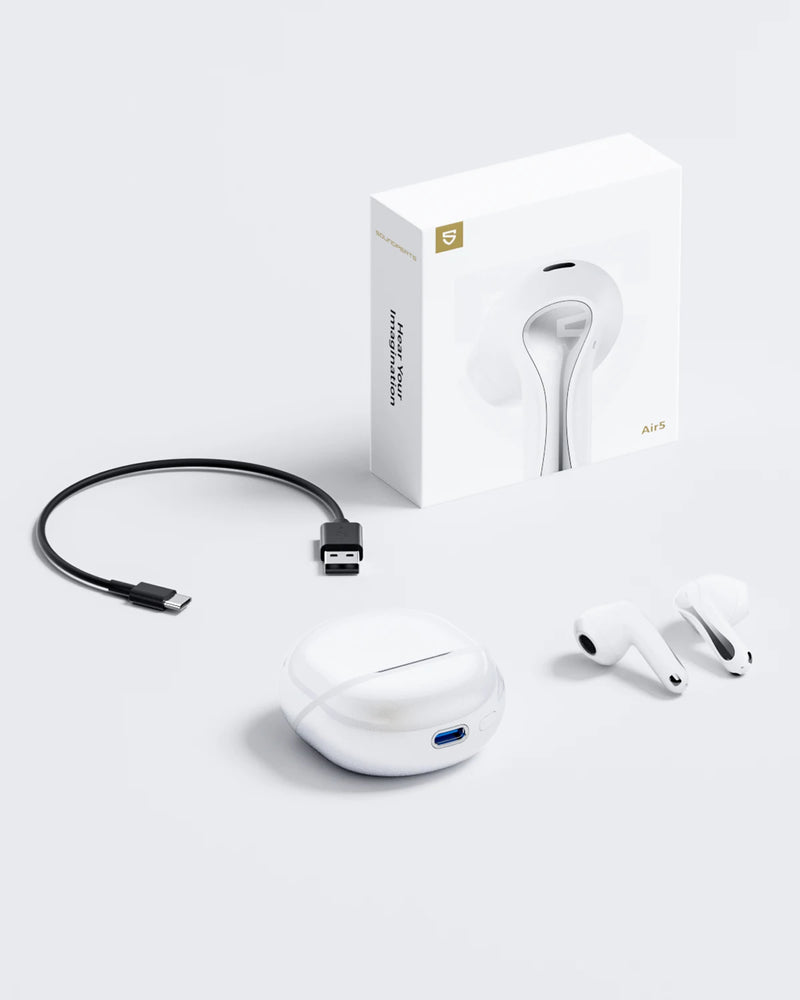 Fones de ouvido sem fio SoundPEATS Air5 Snapgragon Sound com aptx Adaptive Lossless e QCC3091, ANC Bluetooth V5.4 Fones de ouvido com 6 microfones