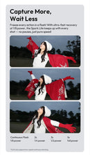 Câmera fotográfica com flash Ulanzi SL01 com transmissão sem fio GN8 6500K para flashes Canon Nikon Sony Fuji Olympus V1 Pro Speedlight