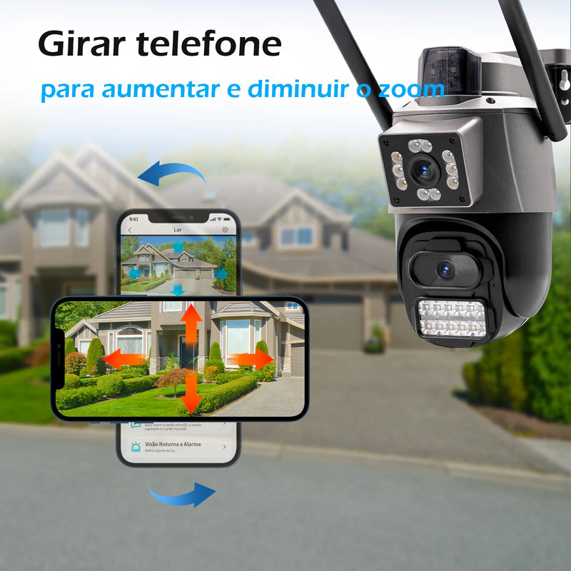 Câmera de segurança Icsee IP sem fio Wi-Fi HD 6MP 4K, ultra HD à prova d'água e prova de poeira