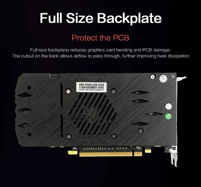 Placa de vídeo AMD RX 580 8GB 2048SP Gaming Graphics Card GDDR5 256Bit PCI Express 3.0 ×16 Radeon GPU para PC (Brasil)