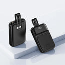 Carregador portátil Magsafe de 10000mAh para celular, bateria externa com indução, mini saída universal, 2 cabos