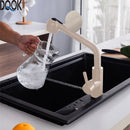 Torneira de cozinha preta, torneira de cozinha retrátil, misturador de pia de cozinha, pulverizador de jato de níquel escovado, cromado, torneira de água de cozinha